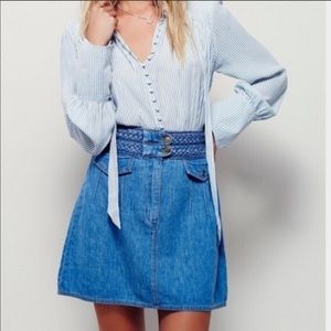 Free People Jean  Mini Skirt